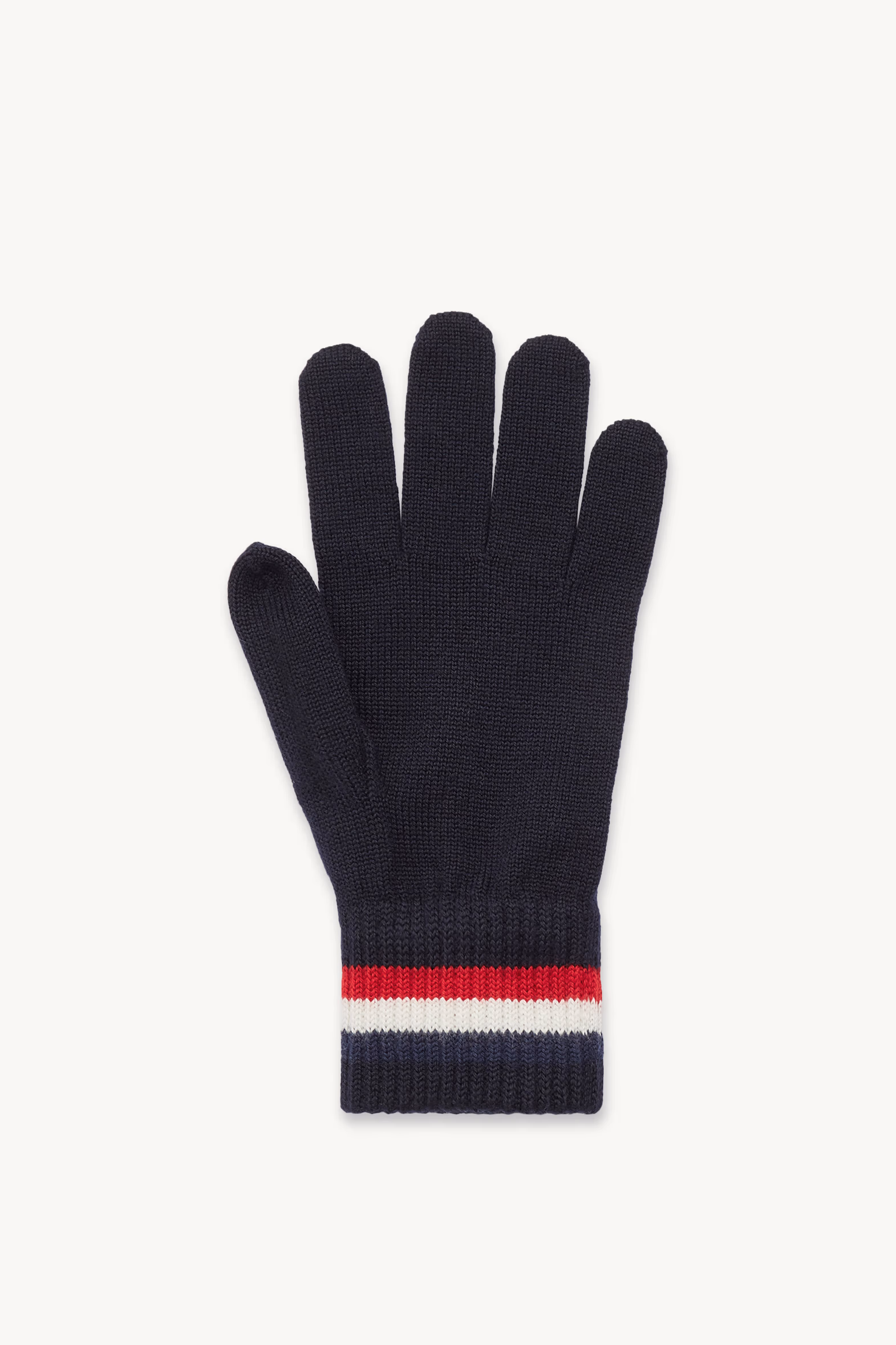Tricolor Wool Gloves Men Navy Blue Moncler 4
